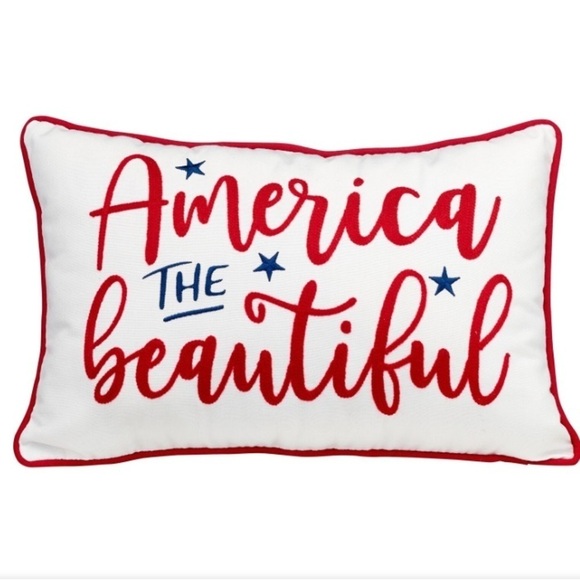 America The Beautiful Patriotic Toss Accent Pillow NEW - Picture 5 of 5